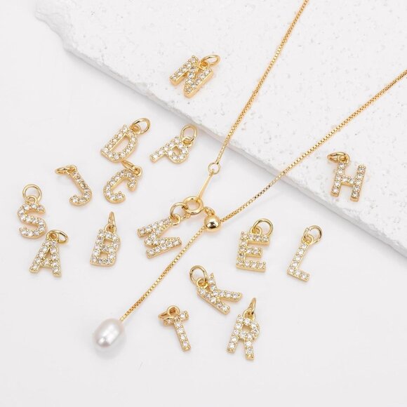 Dainty Gold Initial Necklace with Pearl Drop - Personalized A-Z Pendant Jewelry - Picture 7 of 7